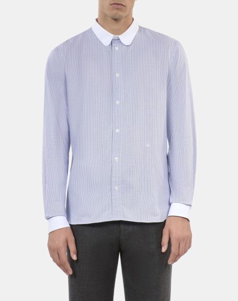 Chemise formelle à carreaux bleus et blanches