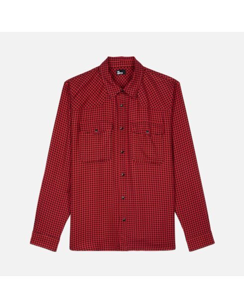Chemise pied de poule noir et rouge