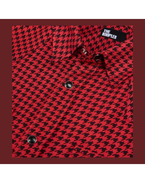Chemise pied de poule noir et rouge