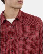 Chemise pied de poule noir et rouge