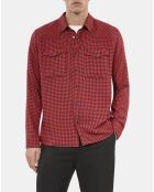 Chemise pied de poule noir et rouge