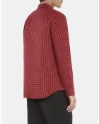 Chemise pied de poule noir et rouge