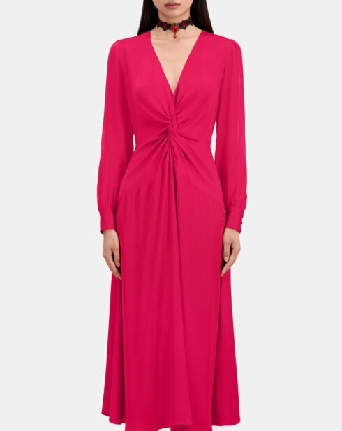 Robe longue avec nœud cerise