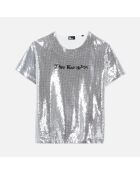 T-shirt à sequins argenté