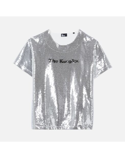 T-shirt à sequins argenté