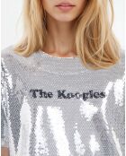 T-shirt à sequins argenté