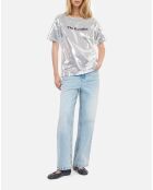 T-shirt à sequins argenté