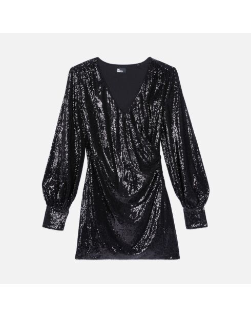 Robe à sequins courte noire