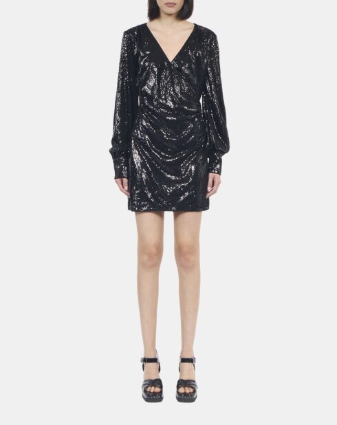 Robe à sequins courte noire