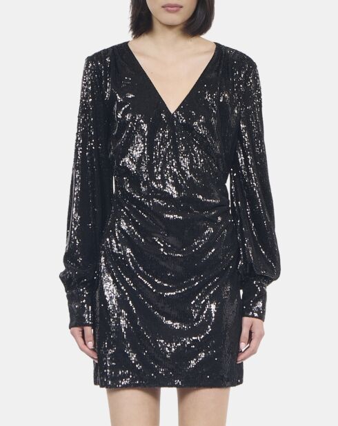 Robe à sequins courte noire