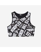 Brassière courte Tape logo noire et blanche