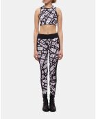 Brassière courte Tape logo noire et blanche