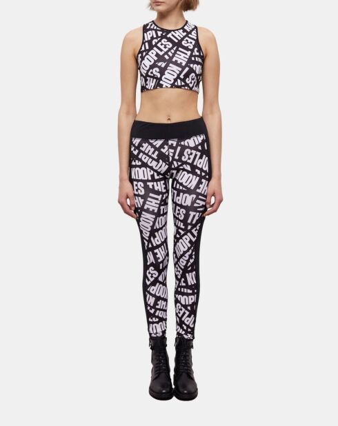 Brassière courte Tape logo noire et blanche