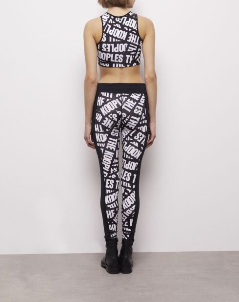 Brassière courte Tape logo noire et blanche