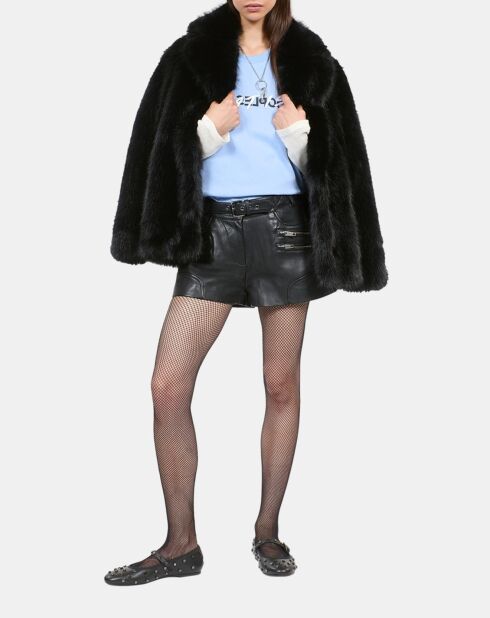 Short en cuir noir