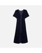 Robe longue en velours noir