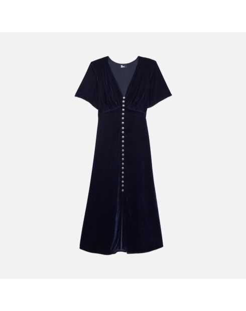 Robe longue en velours noir