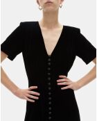 Robe longue en velours noir