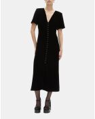 Robe longue en velours noir