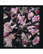 Robe longue imprimé fleuri noire et violette