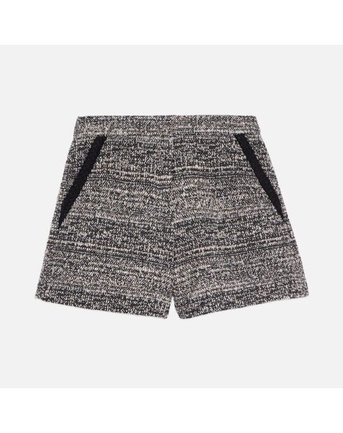 Short en tweed noir et blanc