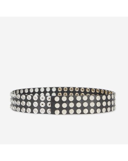 Ceinture large en cuir noire