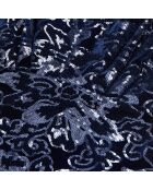 Robe courte en velours avec sequins bleu marine