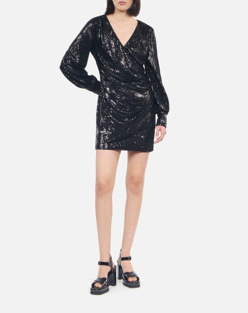 Sandales à talons en cuir verni noires