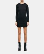 Robe courte détails épaules noire