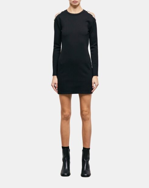 Robe courte détails épaules noire