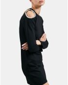Robe courte détails épaules noire