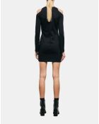 Robe courte détails épaules noire