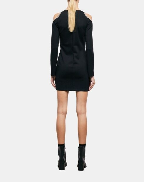 Robe courte détails épaules noire