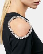 Robe courte détails épaules noire