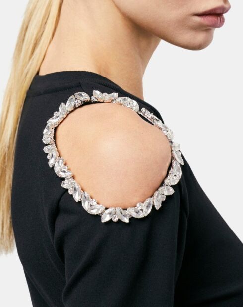 Robe courte détails épaules noire