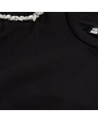 Robe courte détails épaules noire