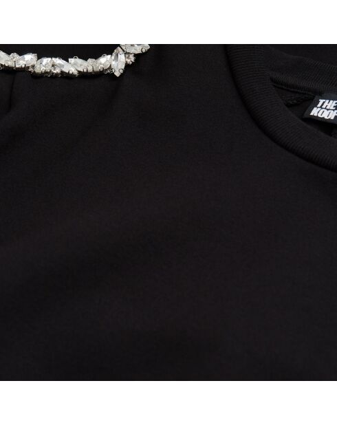 Robe courte détails épaules noire