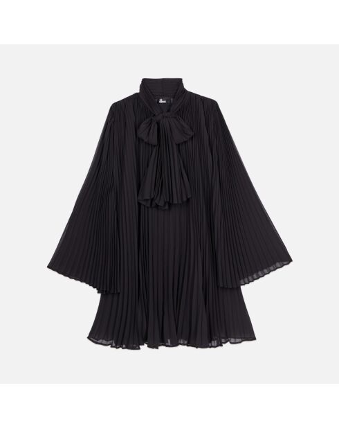 Robe courte plissée noire
