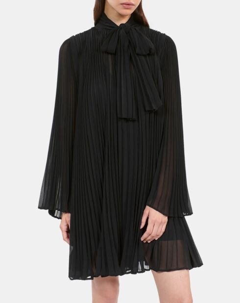 Robe courte plissée noire