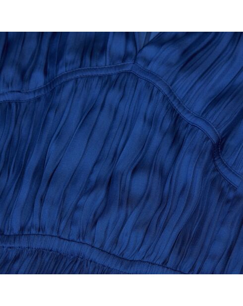 Robe longue plissée bleu royal