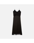 Robe nuisette longue avec dentelle noire