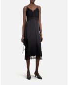 Robe nuisette longue avec dentelle noire