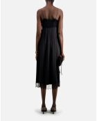 Robe nuisette longue avec dentelle noire