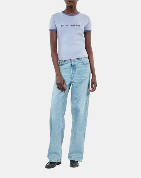 T-shirt avec sérigraphie bleue