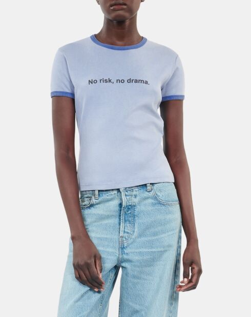 T-shirt avec sérigraphie bleue