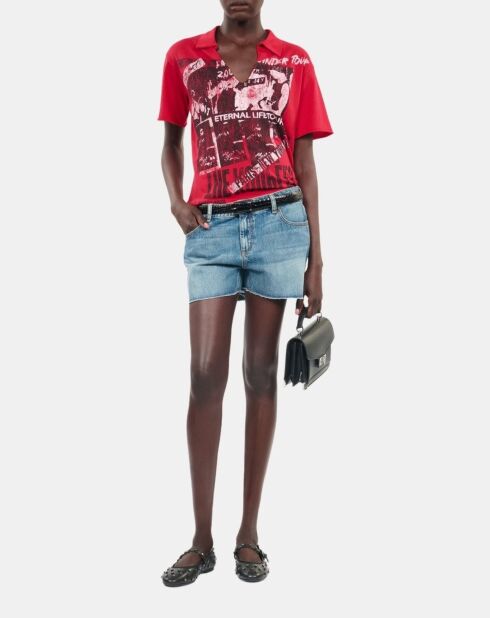 T-shirt avec sérigraphie rouge