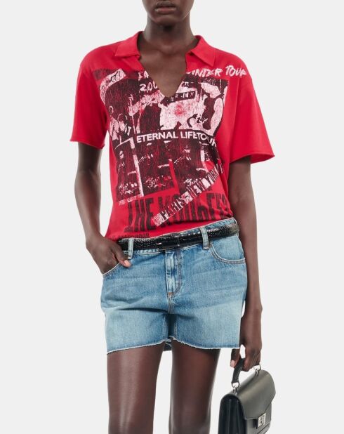 T-shirt avec sérigraphie rouge