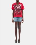 T-shirt avec sérigraphie rouge