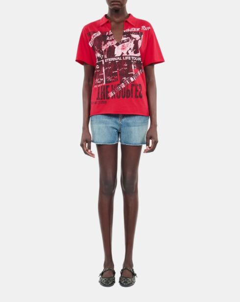 T-shirt avec sérigraphie rouge