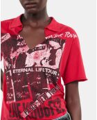 T-shirt avec sérigraphie rouge